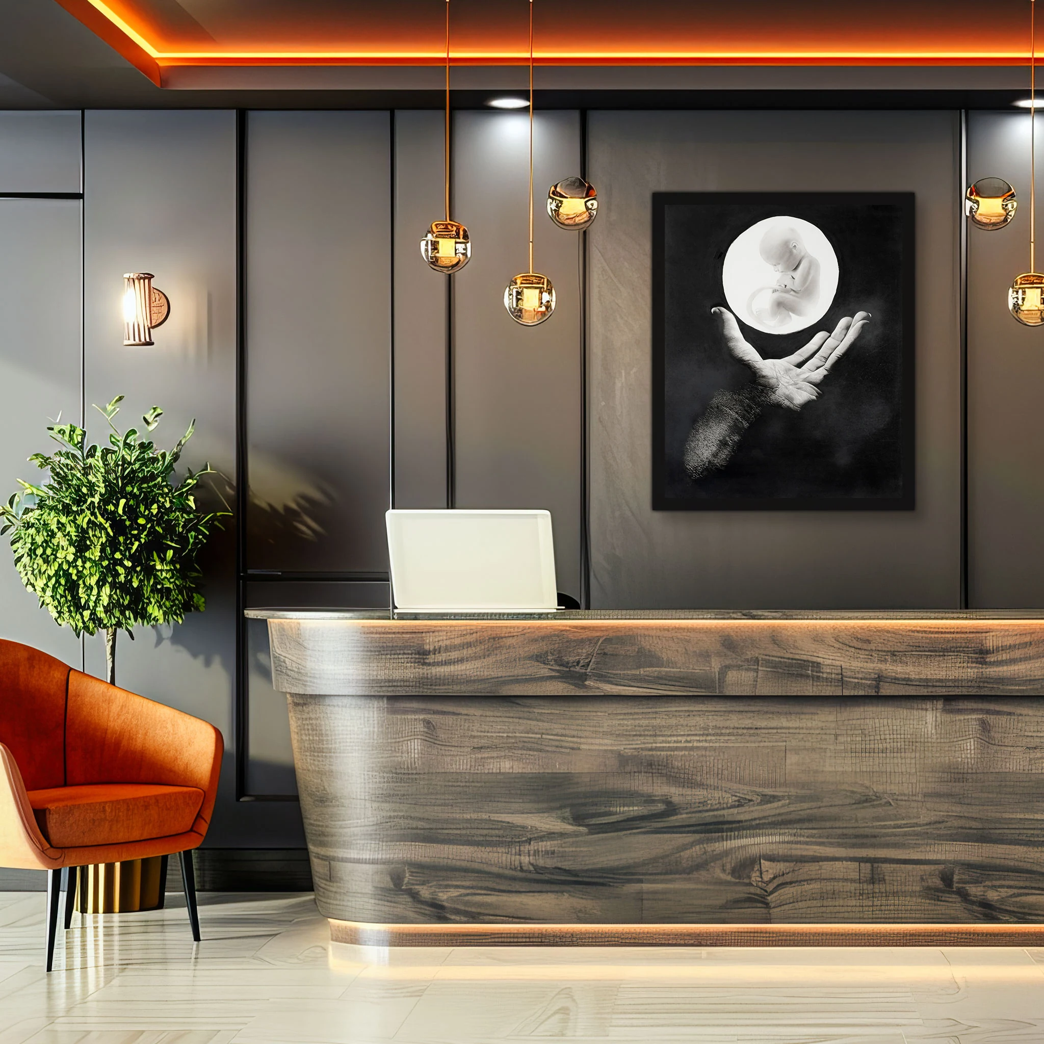 Light of the World by Miracle Rosotamara Toikumo (Roso) displayed in a modern lounge